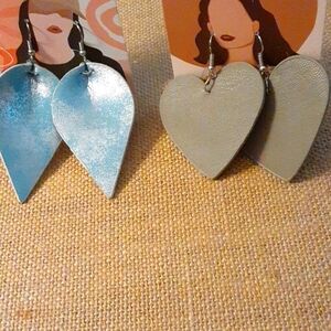 Earrings. 2 pairs of faux leather.